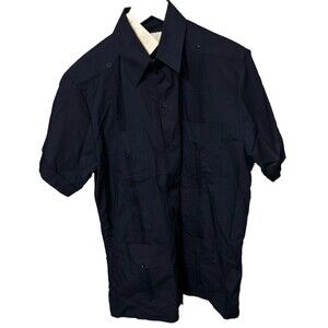 Mojito Collection New With Tags Men's Large Guayabera Short Sleeve Blue Shirt-86